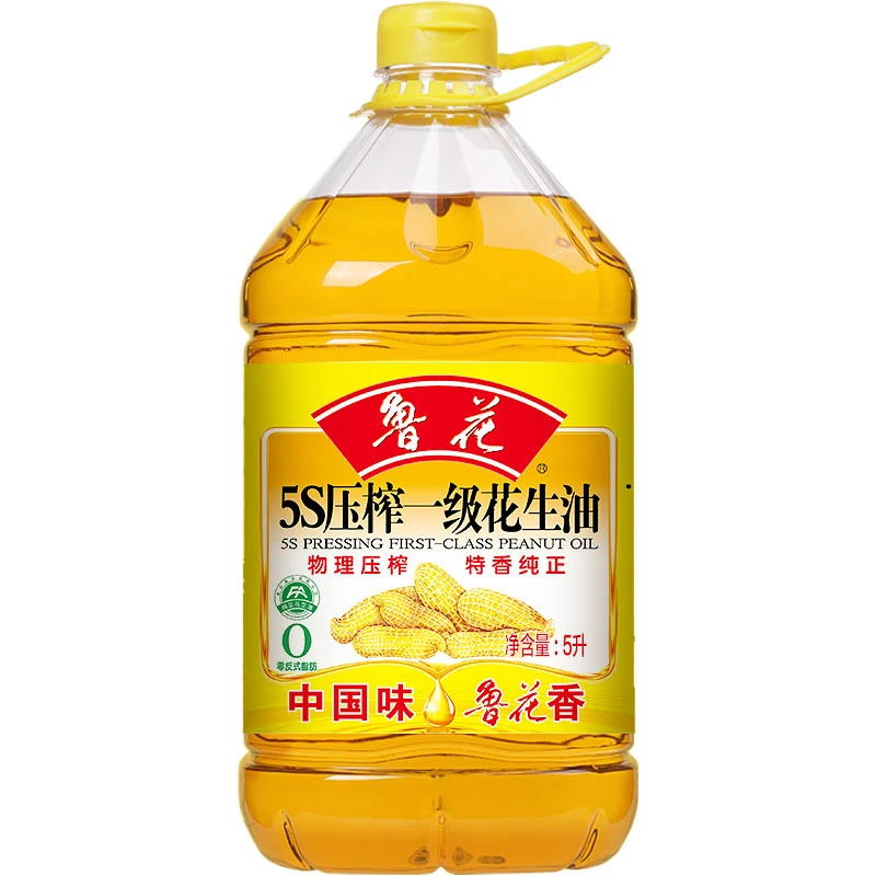 鲁花鲁花5S压榨一级花生油5L大桶物理压榨特香纯正