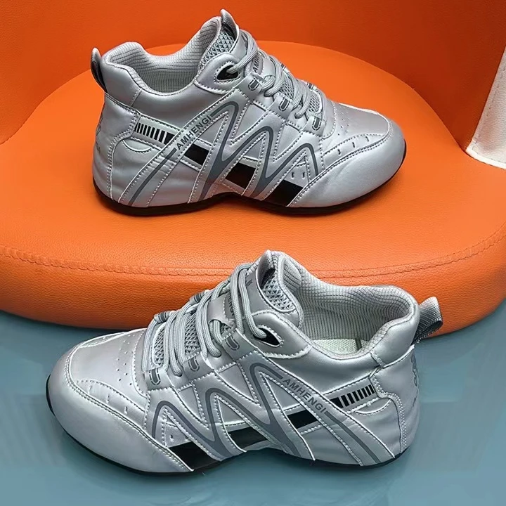 （皮面）休闲运动鞋百搭厚底舒适潮流皮蓬老爹鞋平底鞋女单鞋时尚