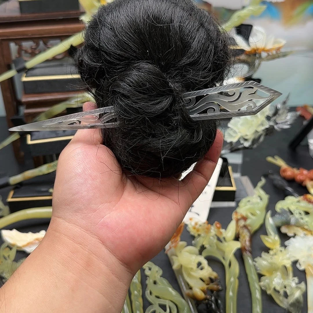 岫玉发饰未镶嵌岫玉发簪就是好看