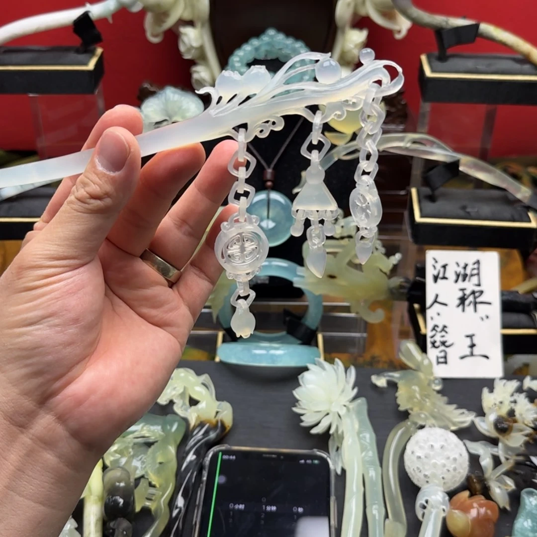 【闪购商品】岫玉发饰未镶嵌倚***?