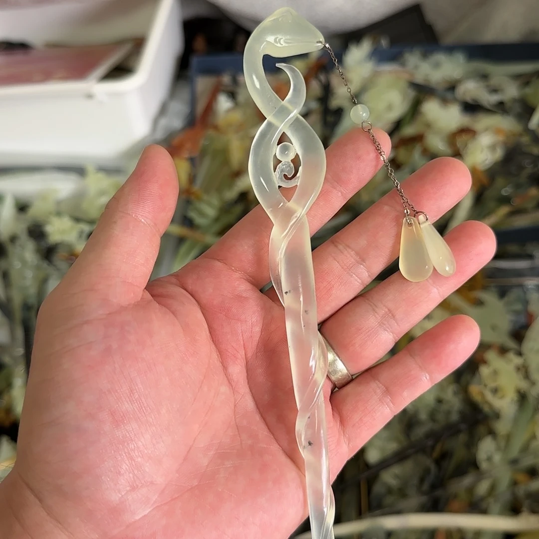 岫玉发饰未镶嵌岫玉发簪就是好看