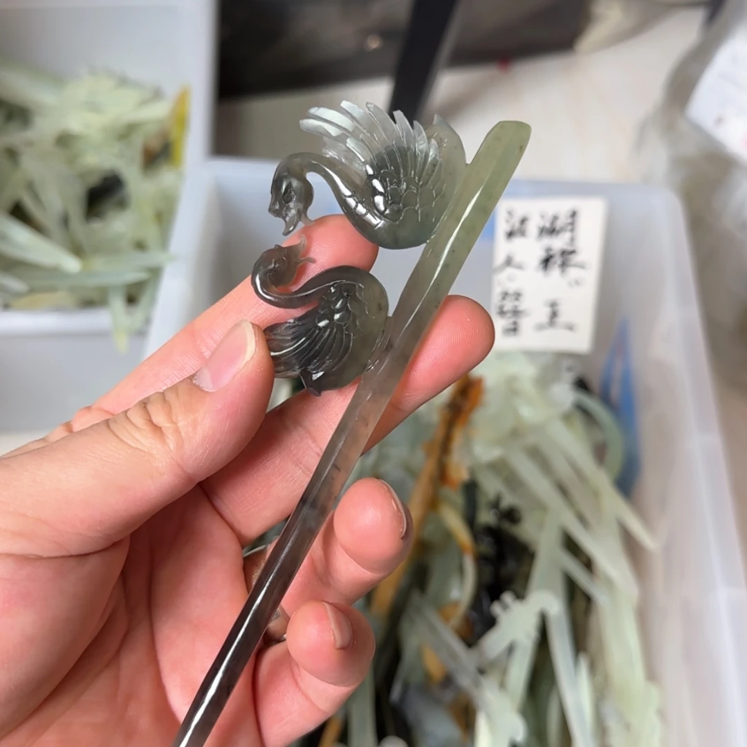 【闪购商品】岫玉发饰未镶嵌
