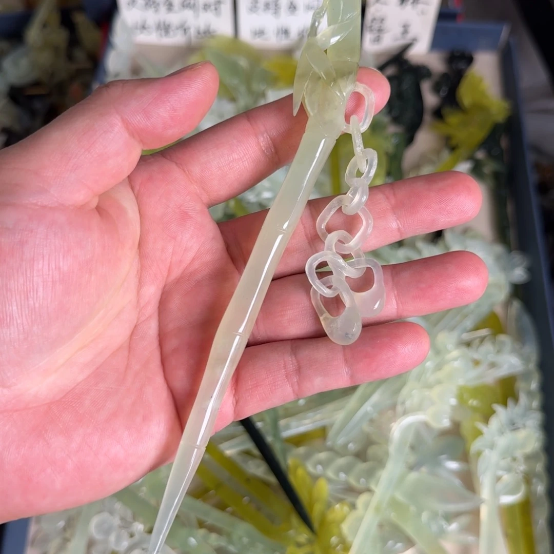 岫玉发饰未镶嵌岫玉发簪就是好看
