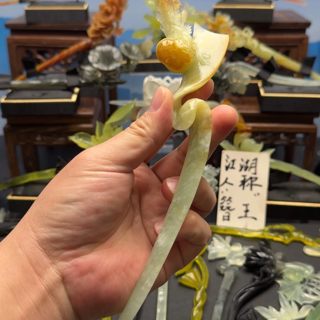 岫玉发饰未镶嵌墨*笺