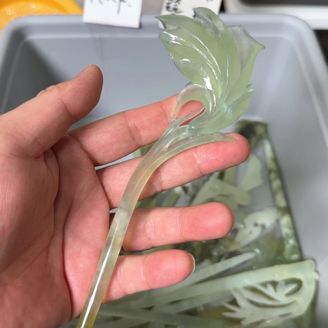【闪购商品】岫玉发饰未镶嵌