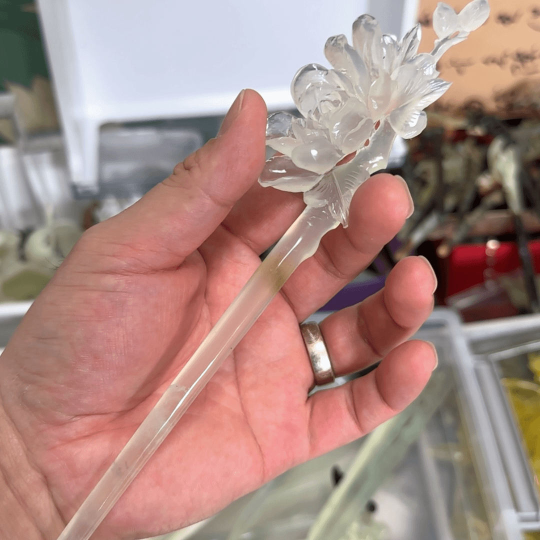 【闪购商品】岫玉发饰未镶嵌