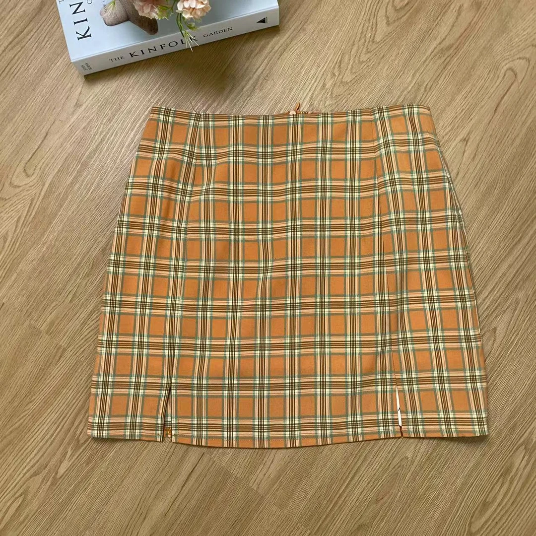 3550春夏款高级感显瘦开叉包臀半身裙