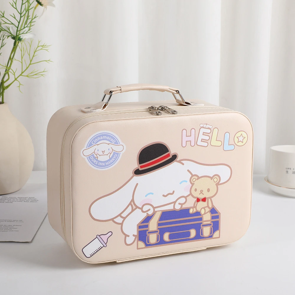 【工厂直销】手提化妆包带镜子女可爱便携大容量旅行洗漱包护肤品