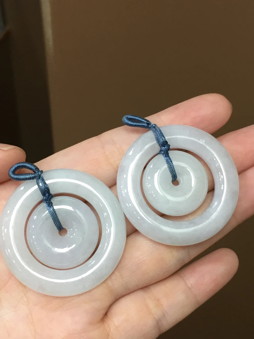 翡翠A货母子平安扣(多样性发一）