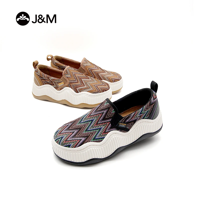 J&M/快乐玛丽2025年春季新款复古民族风一脚蹬通勤懒人鞋女87809W