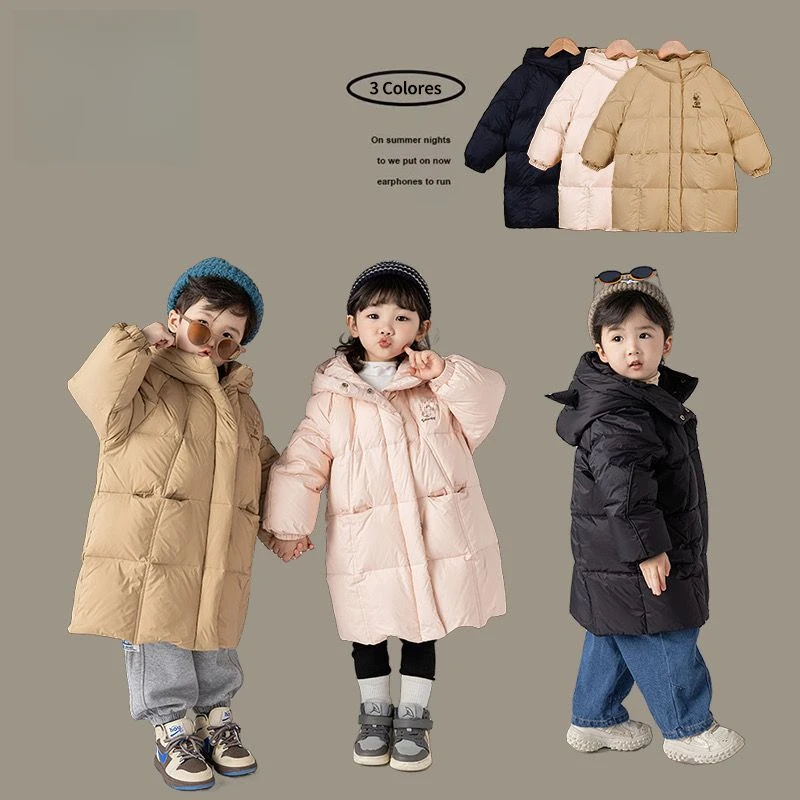 韩版儿童棉服中小童中长款外套男女宝保暖冬装加厚防水外穿服