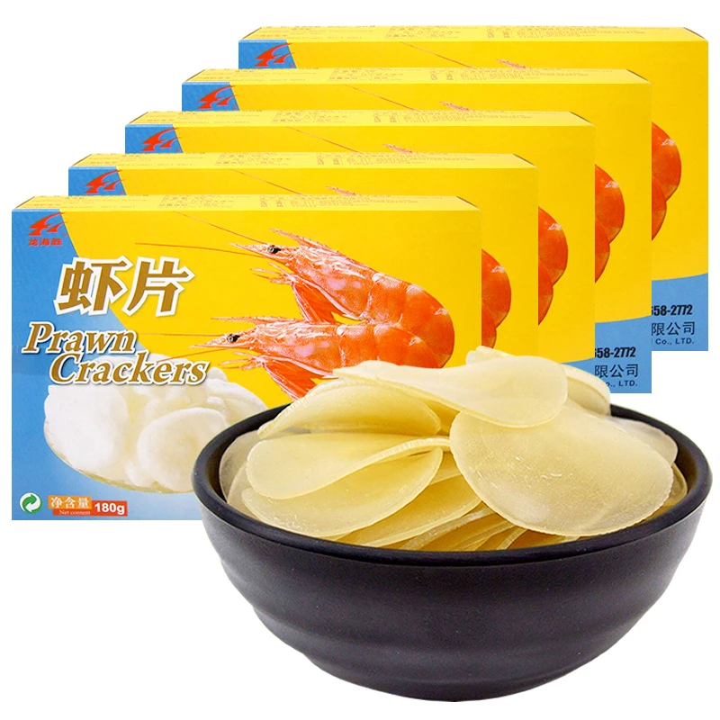 白色大虾片大连特产盒装鲜虾片油炸原料自己炸膨化网红怀旧零食