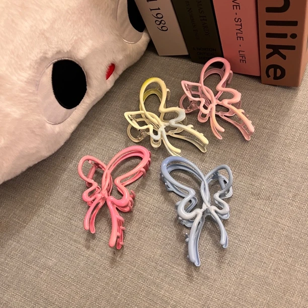 2024春夏季蝴蝶甜酷渐变色大号抓夹清新甜美风少女发夹女士后脑勺