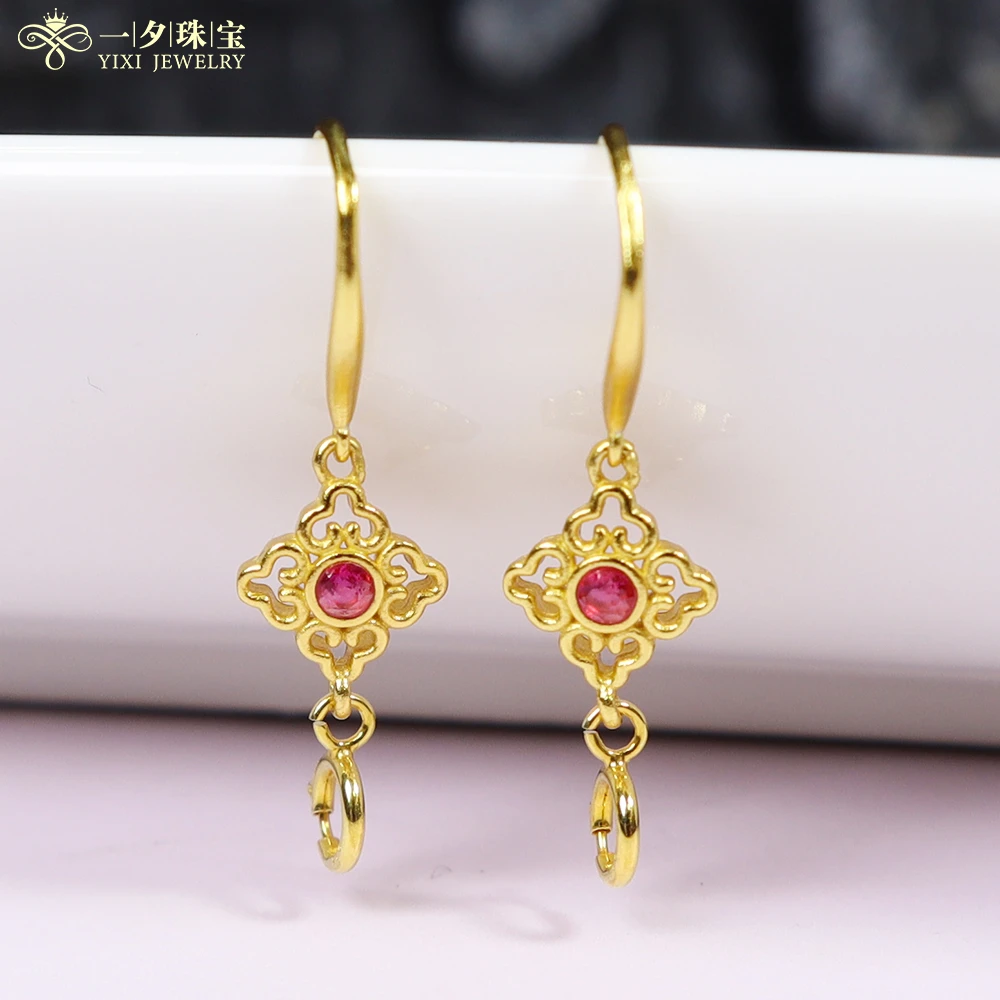 925银耳饰 【一夕珠宝】DIY耳饰 耳扣 气质百搭款国风复古女款耳勾