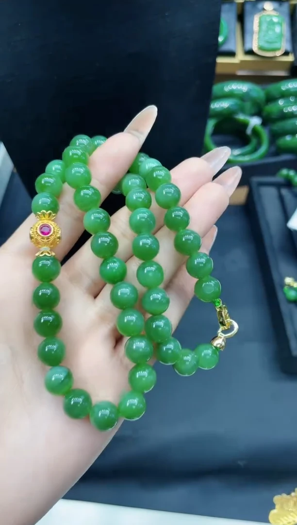 【闪购商品】和田玉项链18K金镶嵌