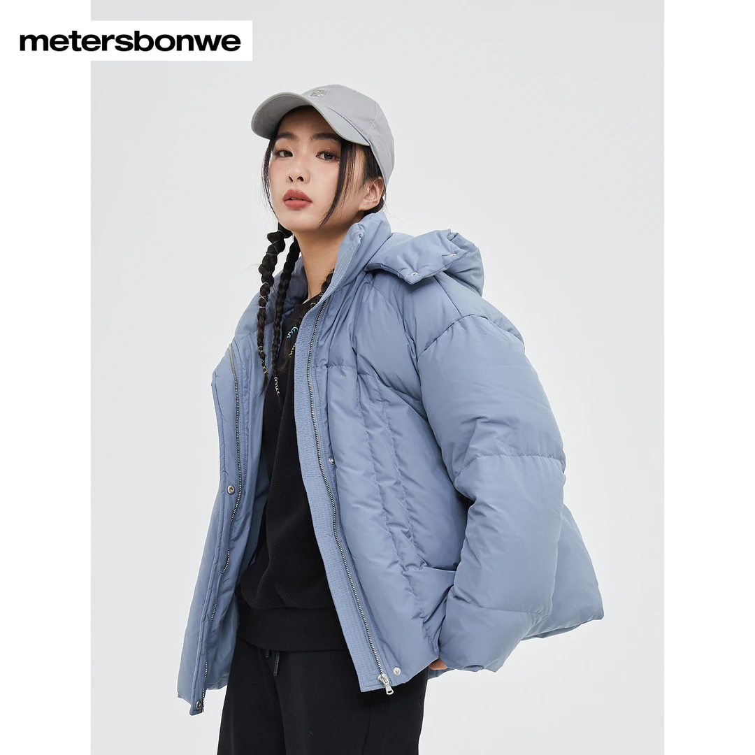 美特斯邦威羽绒服百搭冬季新款短款连帽纯色夹克鸭绒上衣732589