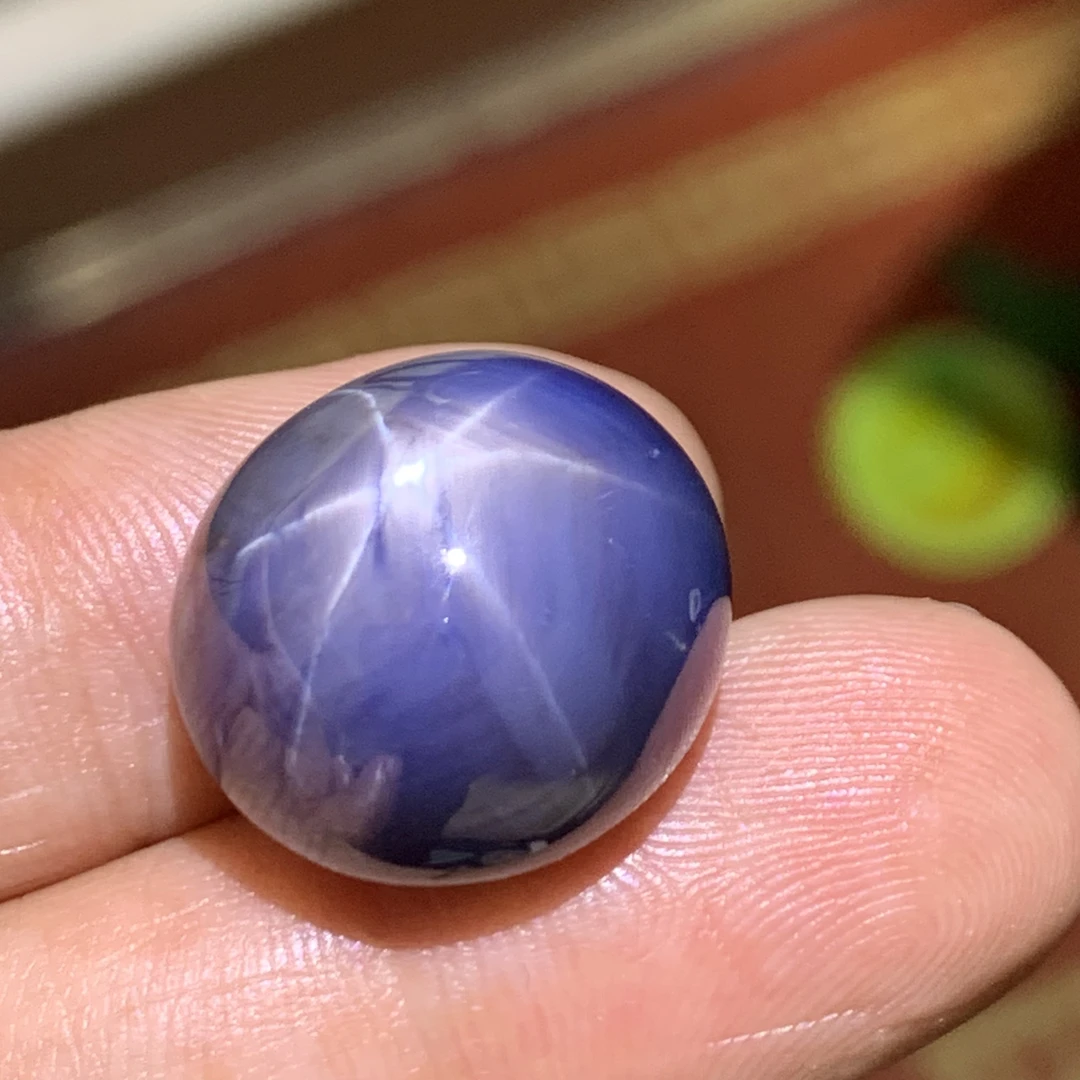 48.6克拉无烧星光蓝宝石裸石星线犀利颜色均匀饱满16.6*18.5