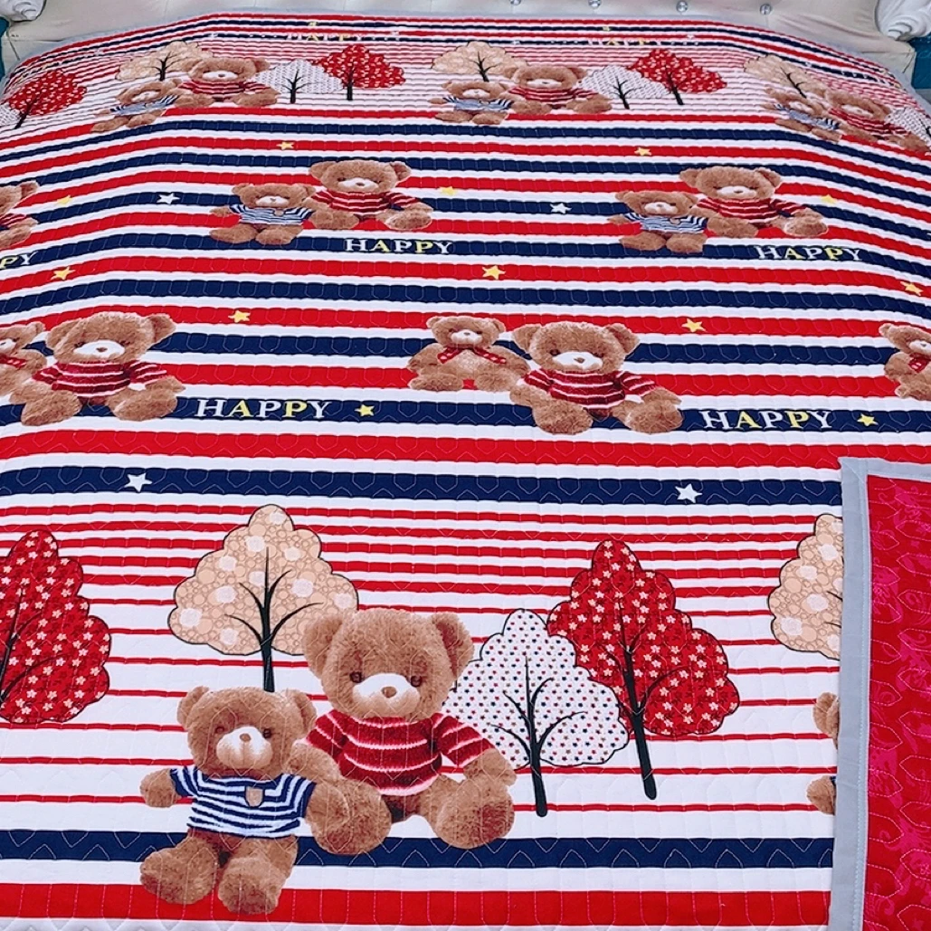 条纹小熊 双面床盖 2米乘2.3米 加厚