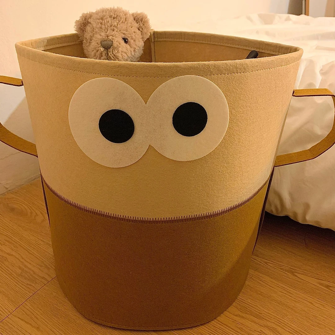 大容量脏衣篮衣服篓收纳桶可爱家用可折叠毛毡玩具零食杂物整理筐