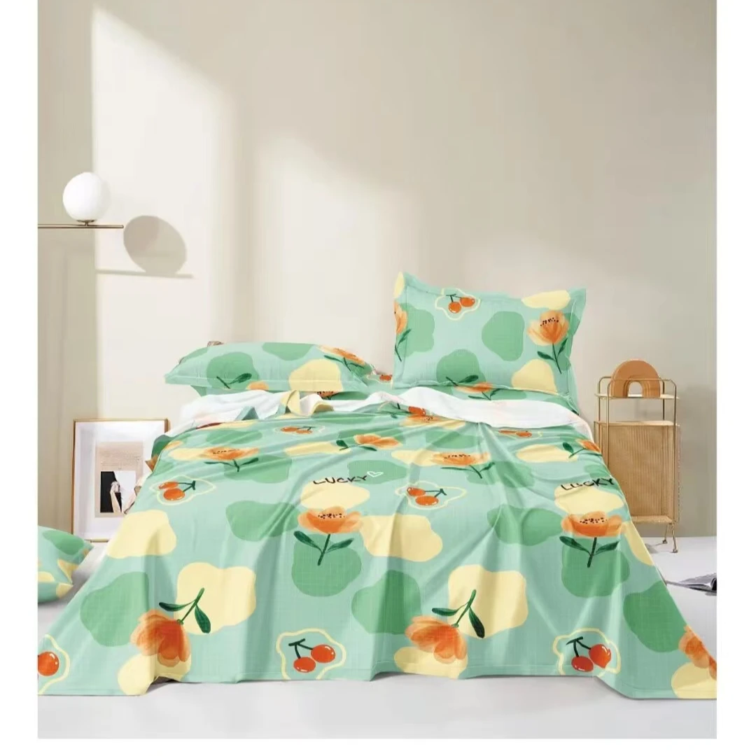 加厚细纱云小格格提花缎多尺寸床单枕套单单人【樱桃花季】优质纤维