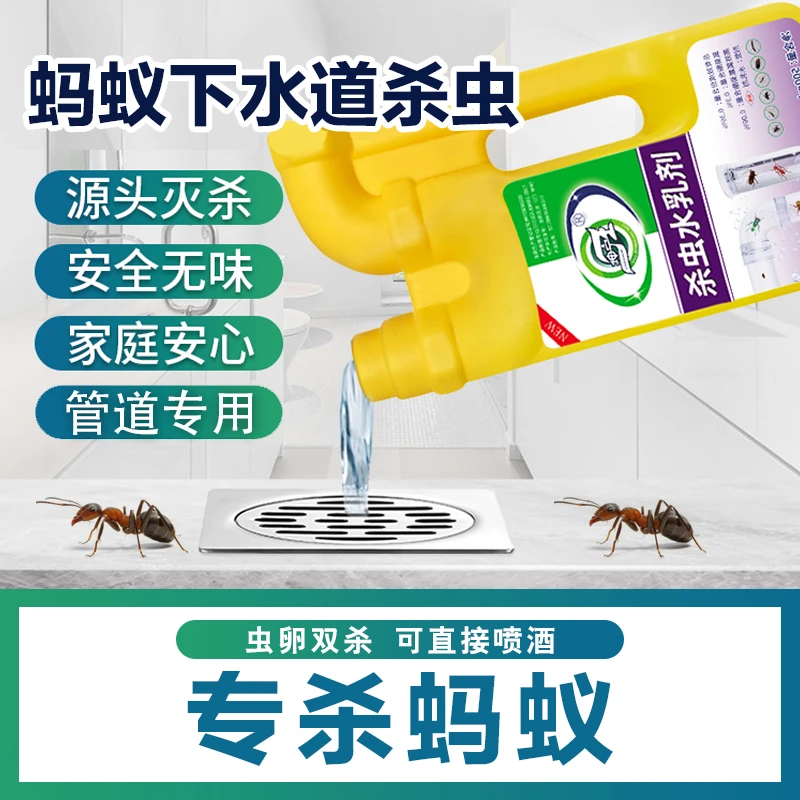 蚂蚁下水道杀虫剂灭杀管道除虫卫生间厕所蛾蠓去除小飞虫强效家用