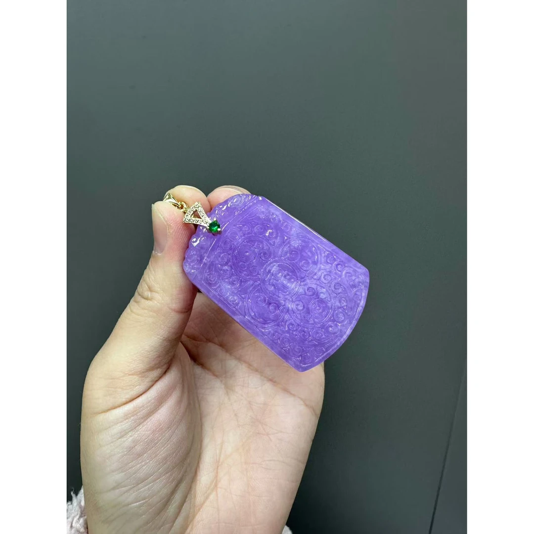 高货紫色雕刻福无事牌