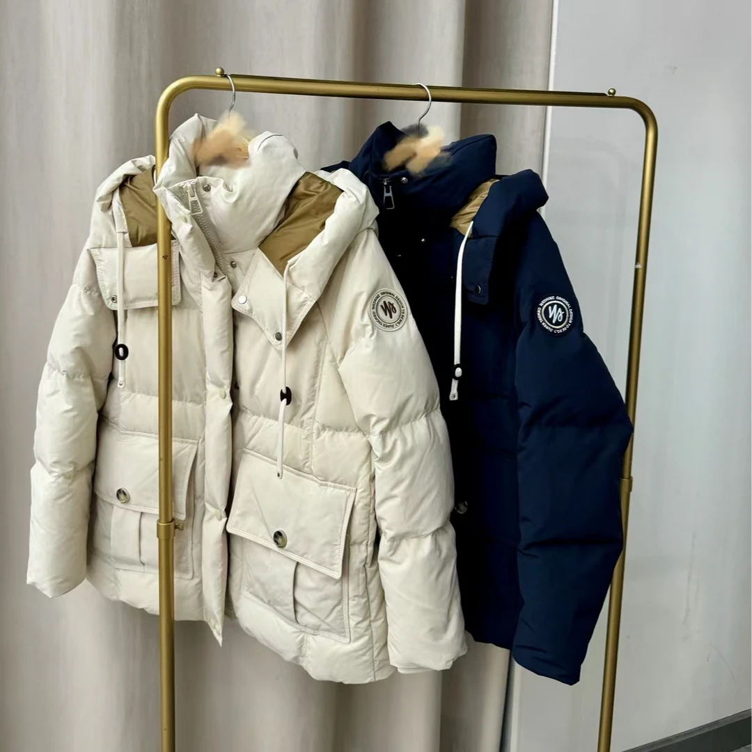 BLY新款袖标连帽休闲保暖羽绒服#816