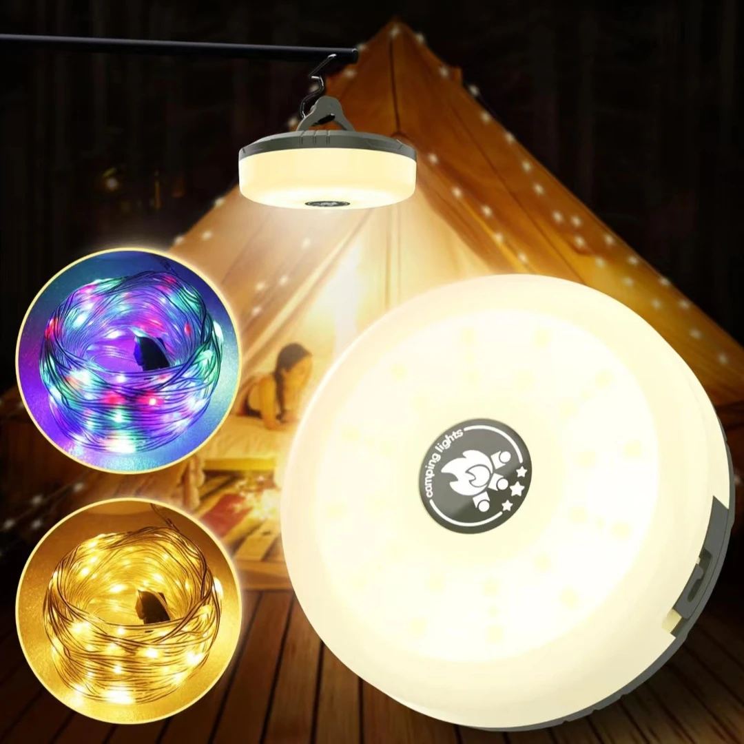 多功能户外露营灯照明野营灯帐篷灯收缩灯串户外多功能露营灯串灯