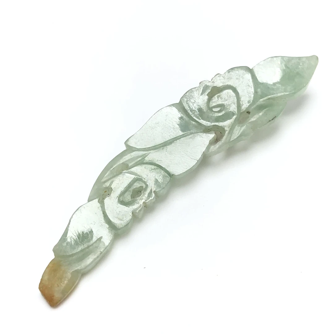 大开门清代老翡翠发簪头