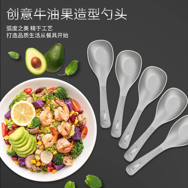 钛勺子餐勺汤勺子钛勺高档礼盒包装防霉吃饭调羹（5个装）