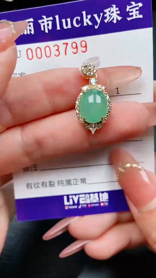 【闪购商品】翡翠颈饰银S925镶嵌3799
