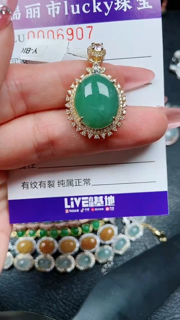 【闪购商品】翡翠颈饰银S925镶嵌6907