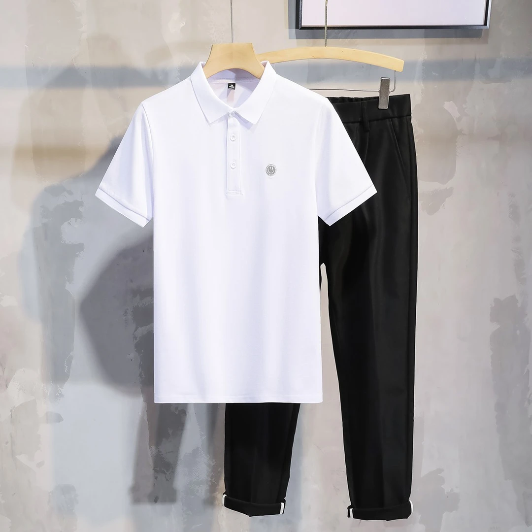【LZ2301】新款Polo衫男短袖（刺绣）翻领珠地棉透气休闲百搭修身