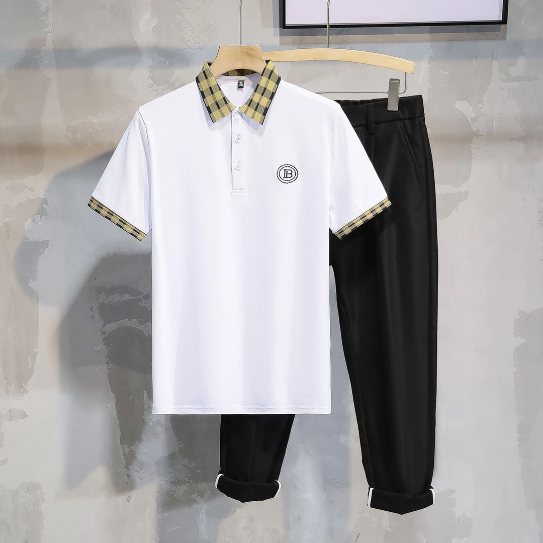 【LZ2306】2023新款Polo衫男士短袖T恤小刺绣纯色休闲百搭修身款