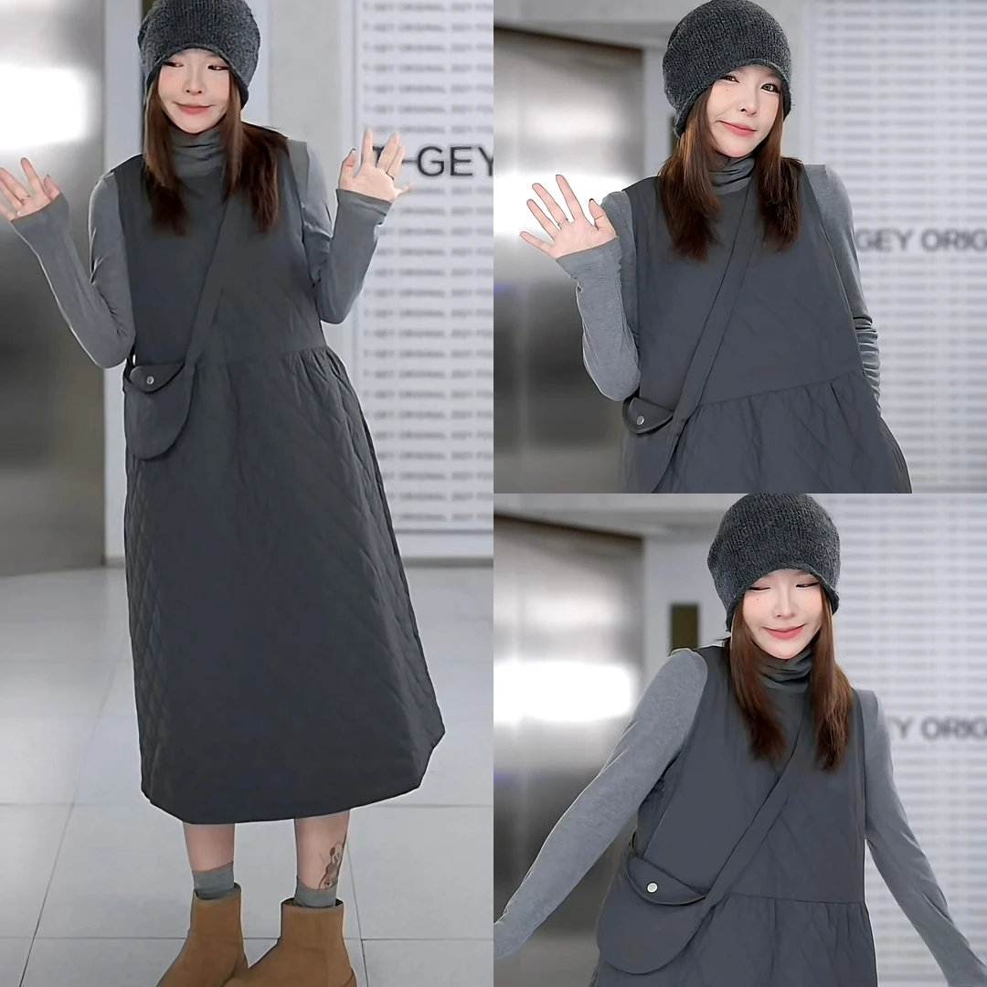 【妹宝裙】精致减龄少女感菱格纹背带裙（配包）采购下架