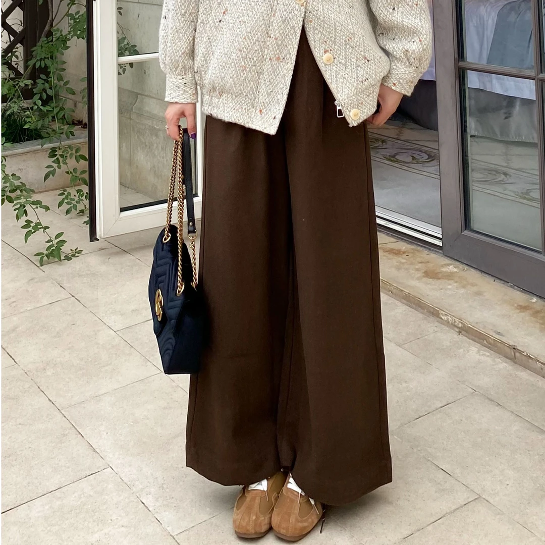 【自在裤】通勤简约纹理感毛呢休闲裤