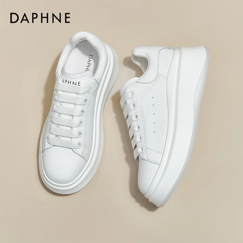 达芙妮厚底增高小白鞋女款2025年春秋季新款低帮单鞋时尚潮流板鞋