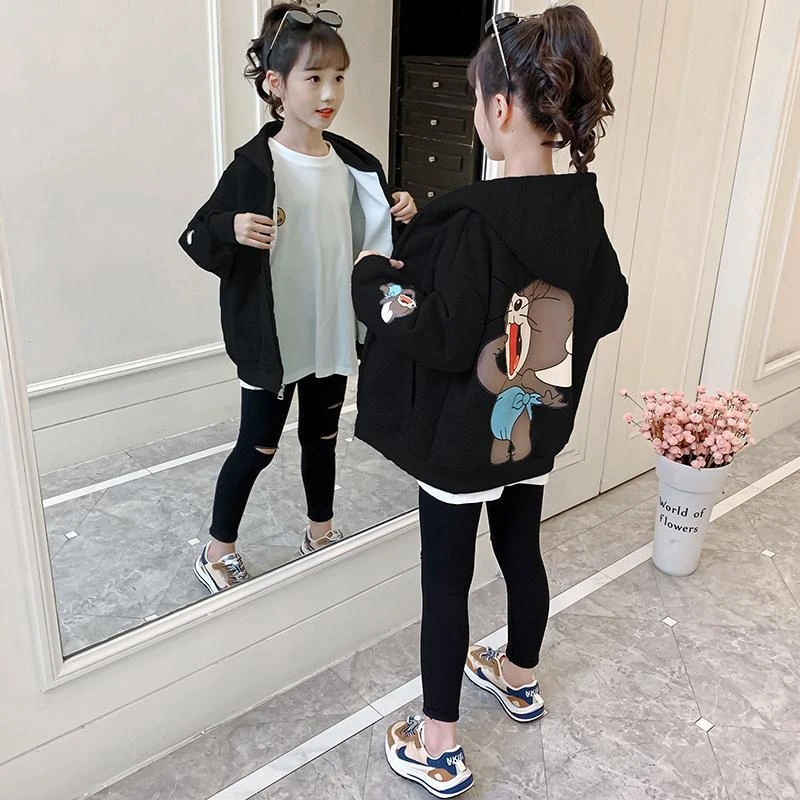 女童外套2023新款韩版宽松洋气儿童春秋外套中大童女孩上衣外穿潮