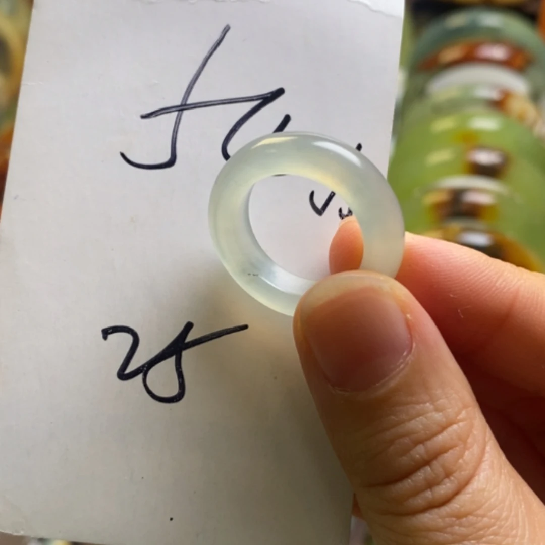 【闪购商品】蛇纹石玉戒指未镶嵌汤*○