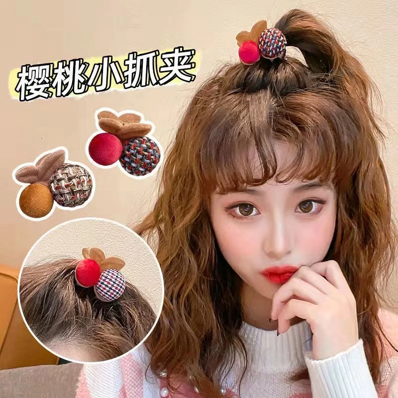 非金属发饰甜美樱桃小抓夹侧边夹气质小夹子可爱秋冬头饰发卡发夹