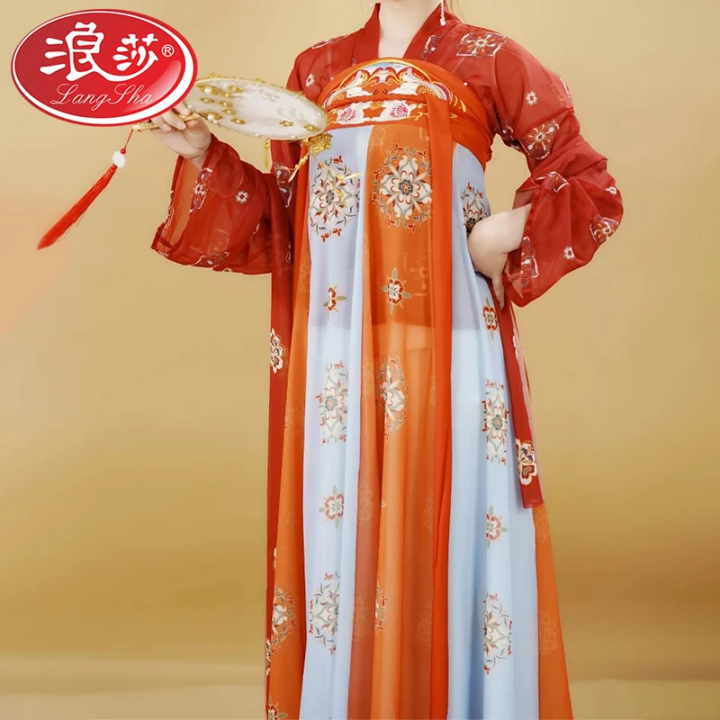 浪莎汉服女款古装改良【唐彩】唐制齐胸古风成人款中国风联名诃子裙