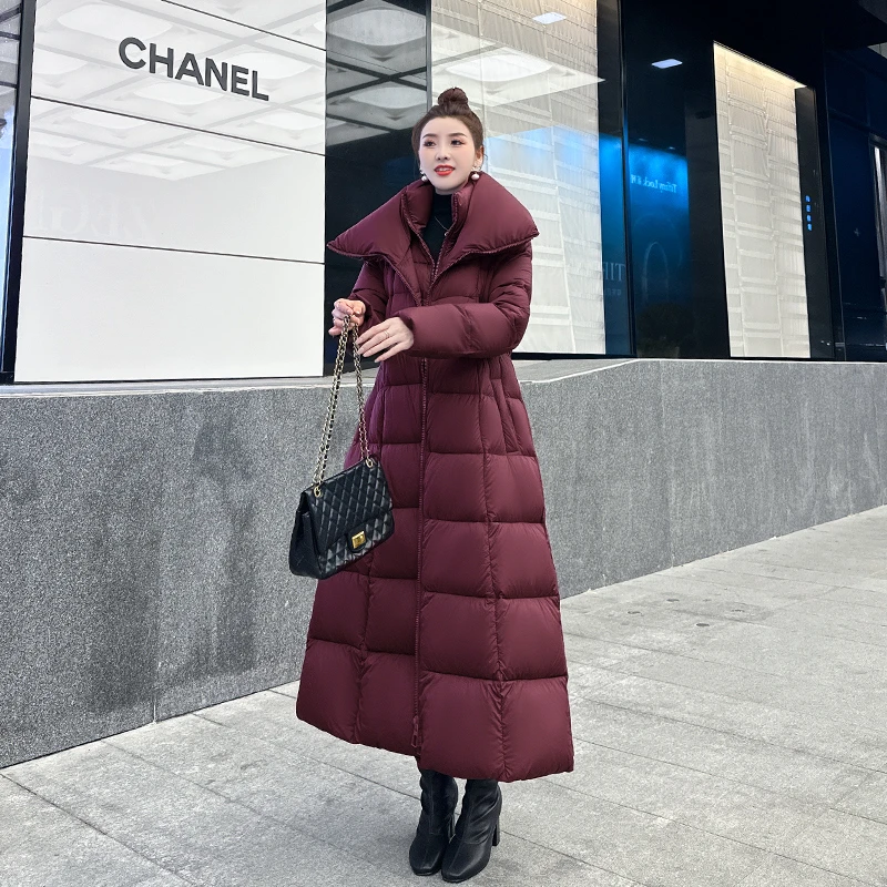 极寒羽绒服女长款安可拉红2025冬季新款今年流行冬季外套女高级感