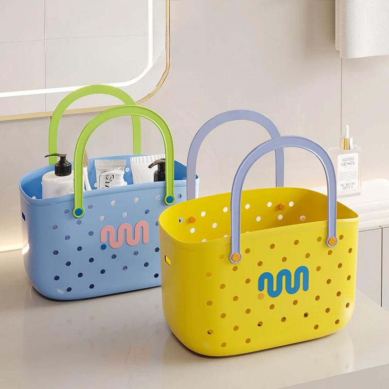 塑料浴室收纳篮手提女大容量洗澡篮卫生间大号宿舍洗漱沥水篮子