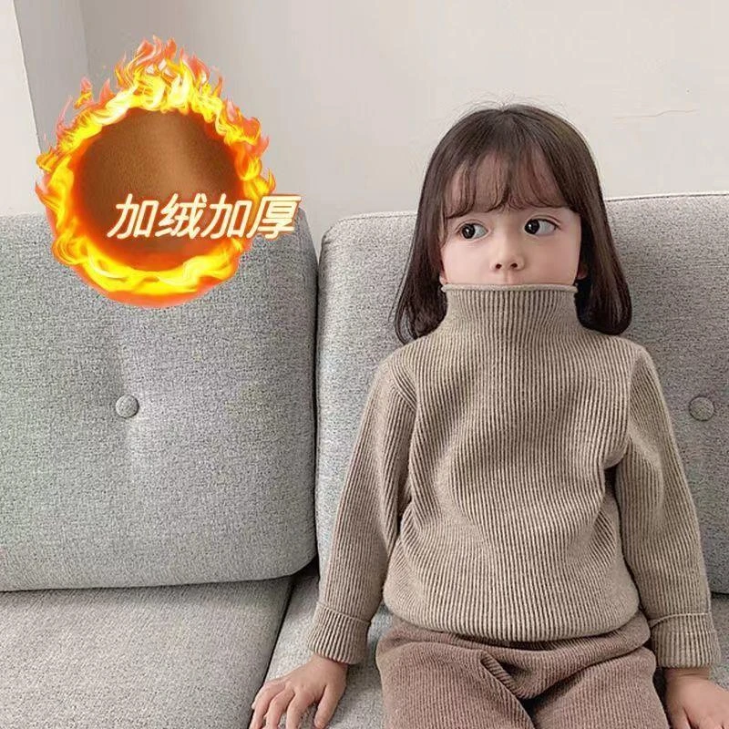 【小扬哥推荐】新款女童毛衣半高领儿童打底衫纯色男童中领针织衫