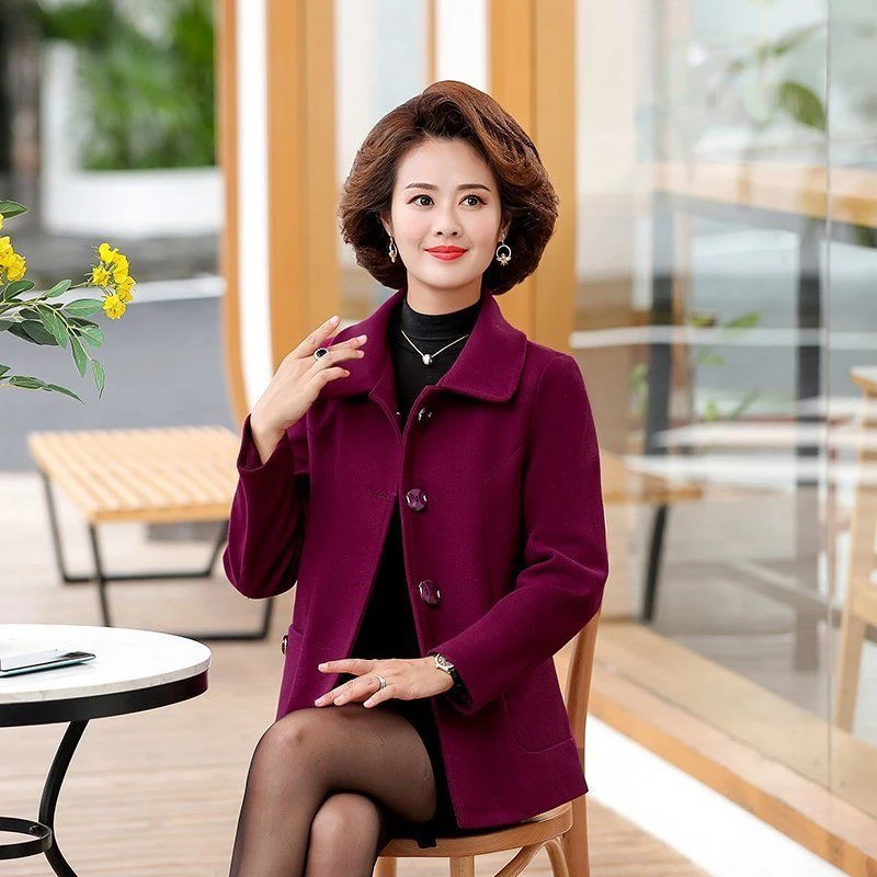 【专属】呢子外套加棉棉衣中老年妈妈装时尚样衣高端货品1001