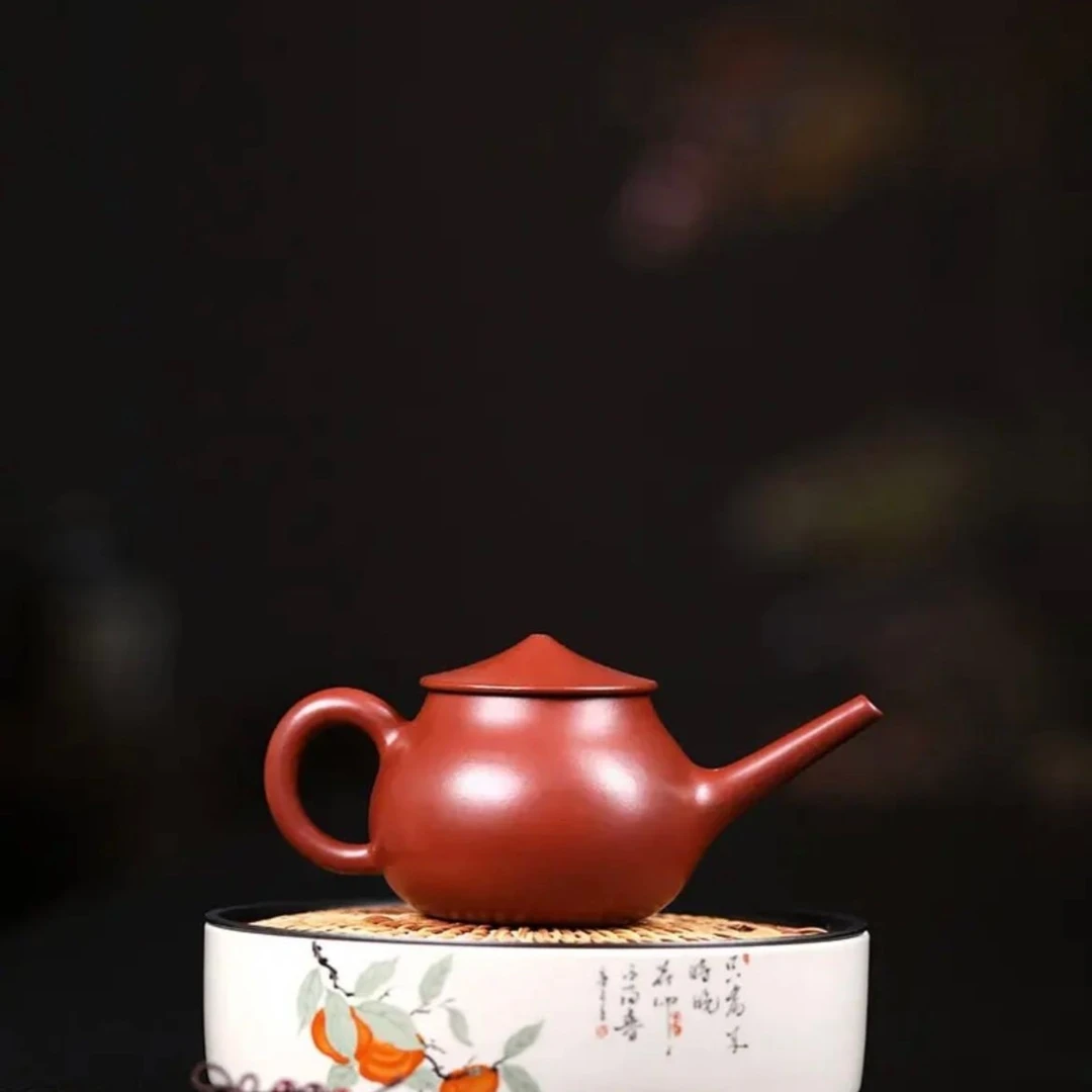 正品紫砂泡茶朱泥大红袍手工小容量家用紫砂壶茶壶渔翁凤鸣壶手制