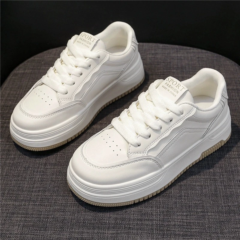 【绮梦】4cm厚底板鞋小白鞋百搭休闲ins网红春秋女鞋平底鞋子