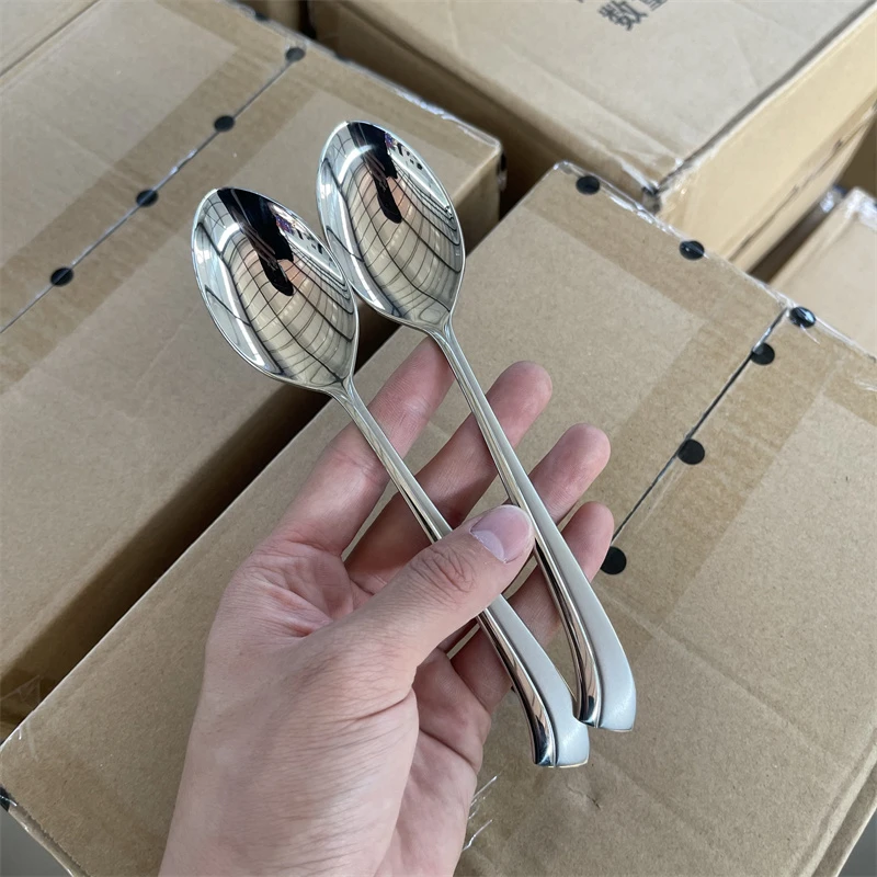 德国喷砂手柄 18-10不锈钢餐勺吃饭汤勺全长19cm宽3.8cm