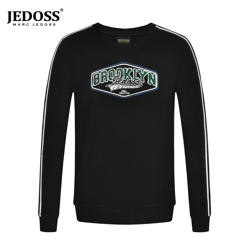 JEDOSS/爵迪斯男装秋冬专柜新款立体珠片刺绣套头卫衣HM037