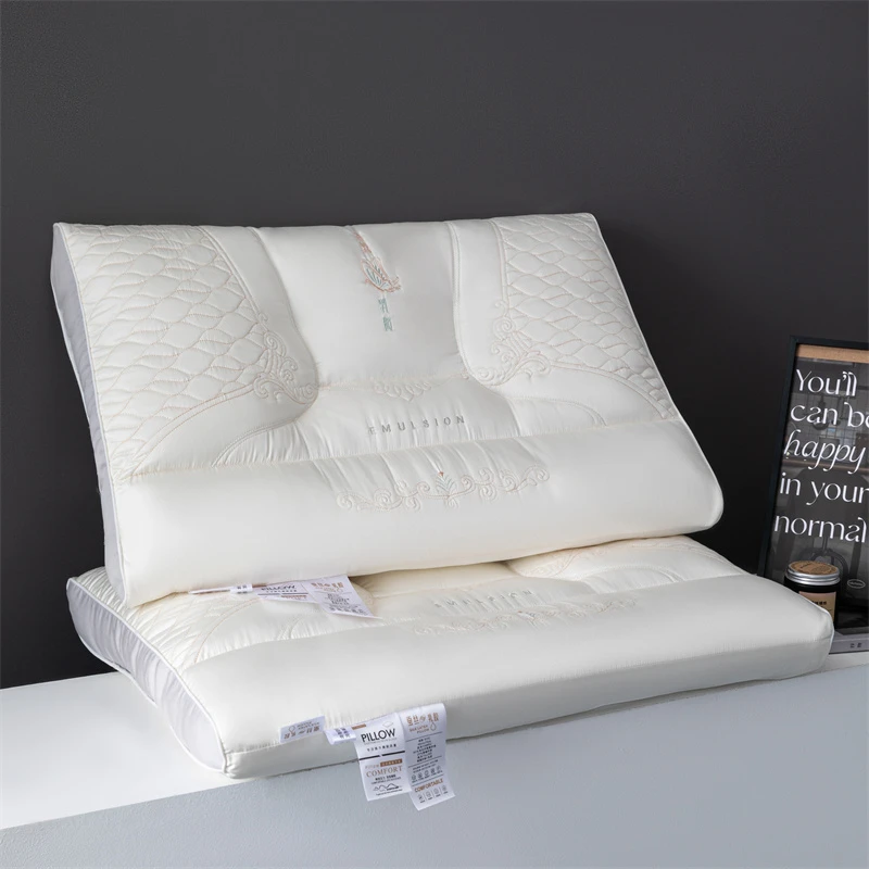 中枕-蚕丝乳胶枕头学生宿舍护颈椎助睡眠枕芯家用一对成人枕头